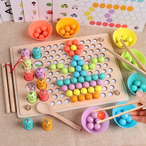 Wooden Toys Educational Toys For Children Hands Brain Training Clip Beads Puzzle Board Math Game Funny Baby Toy Child Gifts