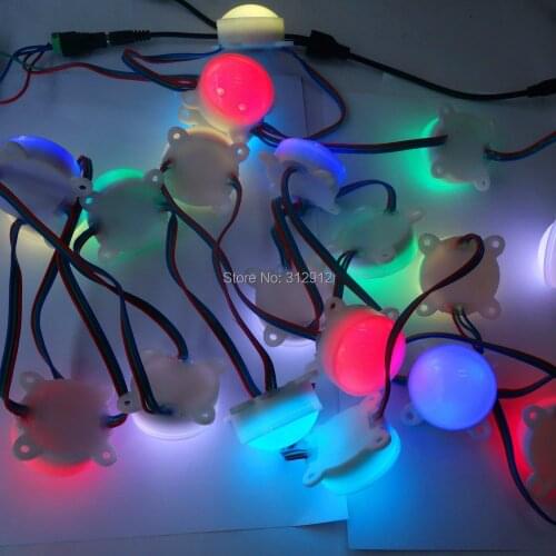 Dia-40mm 12V WS2811 6LEDs addressable pixel module;IP68;1.44W each pixel;20pcs a string;RGB full color;milky cover
