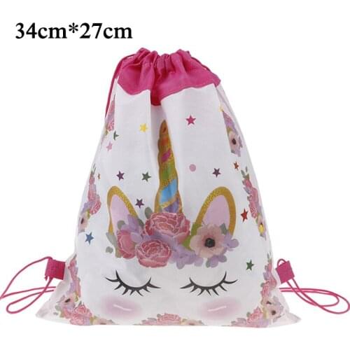 Unicorn Animals Birthday Party Drawstring Bag Gift Bag For Gifts Party Decoration Children School Bag Party Kids Favor Handbag