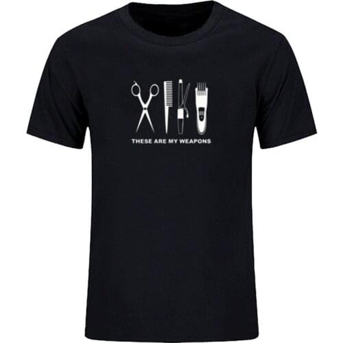 Mens short sleeve round neck T-shirt humorous cotton print hairdressing arm cool summer Harajuku