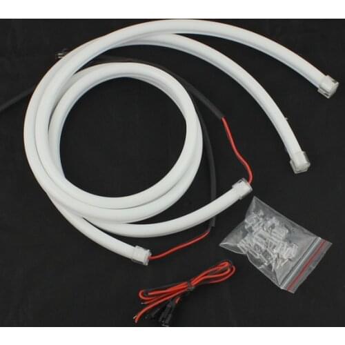 FSYLX 1set 85CM LED DRL Flexible LED Tube Strip Daytime Running Light Turn Signal Angel Eyes Car Styling white led strip