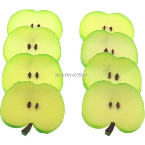 Gresorth 8 PCS Artificial Green Apple Slice Fake Fruit Slices Decoration Photography Props