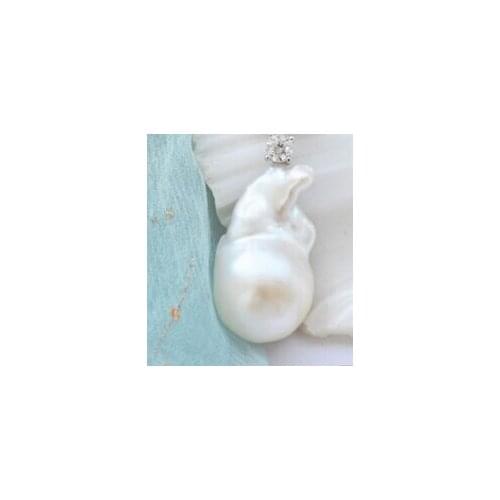 HOT white baroque keshi reborn freshwater pearl HEART pendant