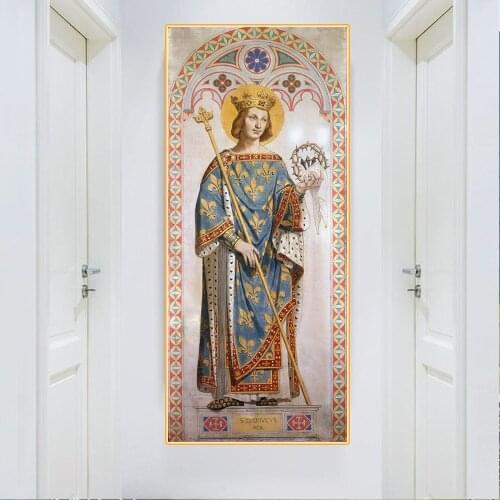 Holover Canvas Oil Painting Ingres"Saint Louis, King Of France"Western Art Decor Poster Aesthetic Wall Paintings Home Decoration