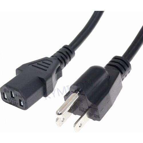 0.3m US NEMA 5-15P to IEC C13 AC Power Cord, American Standard Three plug to C13 Extension Cable For Computer