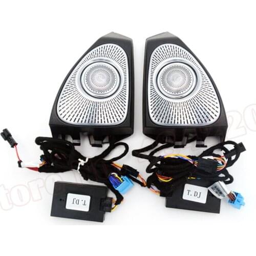 Ambient Light Set For Benz A/GLB/C/GLC/E/S W177 X247 W205 W213 X253 W222 3/7/64 Colors 3D Rotating Tweeter MB Luminous Speaker