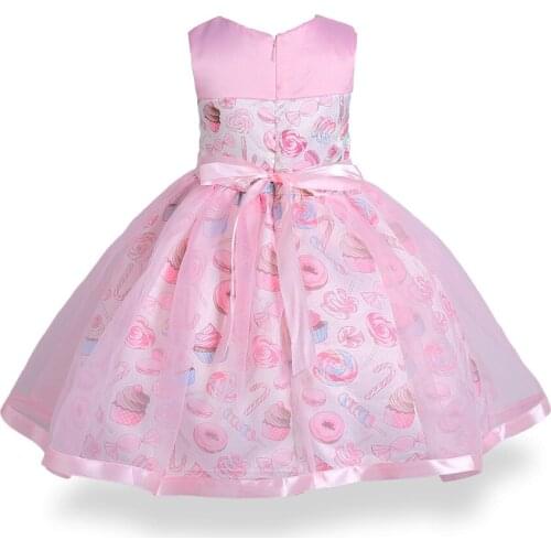 Costume Printed Big Kids Childrens Dress Dress Skirt Mesh Skirt Puff Skirt New European and American Girls' Dresses