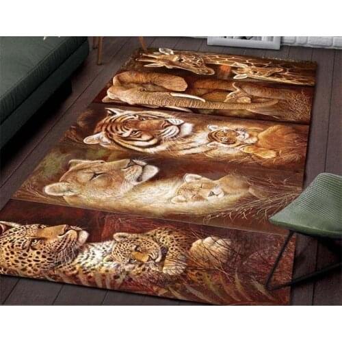Tiger Animal Area Rug 3D Printed Carpets for Living Room Bedroom Rugs Kids Room Crawl Mats Carpets for Bed Room Hand Wash