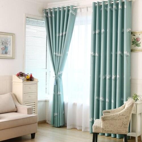 Beautiful Floral Blackout Window Curtains For Living Room Bedroom Custom Made Pink Light Blue Beige Drapes