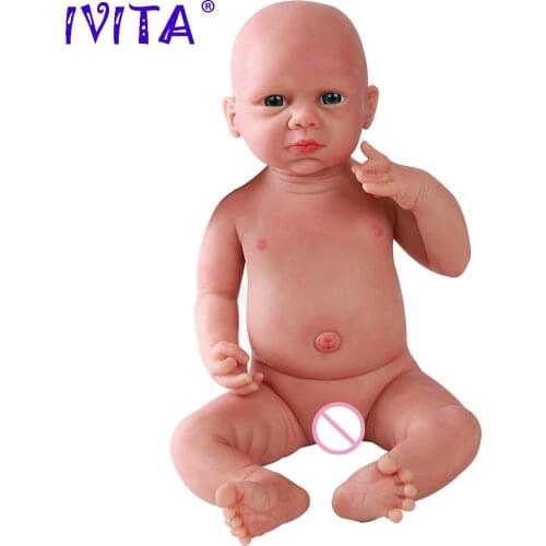 IVITA WG1524 50cm(20inch) 3.89kg Full Body Silicone Cute Reborn Baby Dolls Toy for Girls Eyes Opened Alive Boneca with Clothes