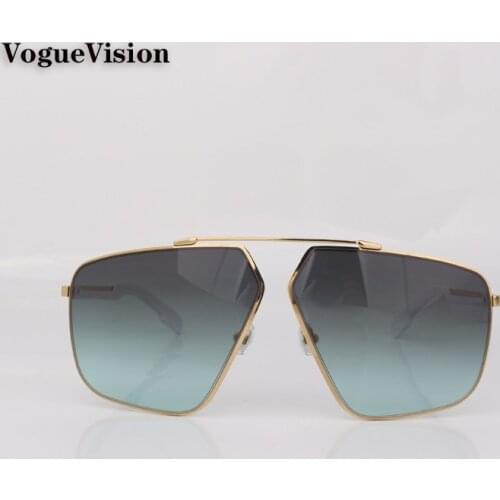 Metal frame mask sunglasses women fashion big sunglasses for men gradient lenses