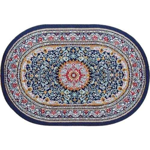 Odoria 1:12 Miniature Floral Print Woven Floor Carpet Rug Ornament Living Room Bedroom Home Dollhouse Accessories Decor