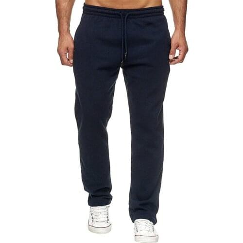 Men Pants Drawstring Trousers Solid Color Gym Pants Thick Warm Sportswear Sweatpants 2021 men