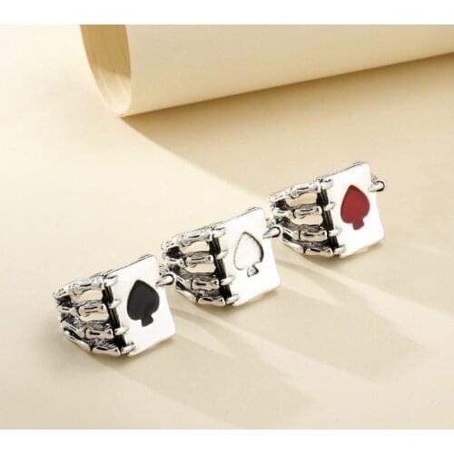 New Trendy Ring Retro Exaggerated Metal Playing Cards Hearts and Spades Rings for Women Men Gothic Luxury Jewelry Wholesale Bulk