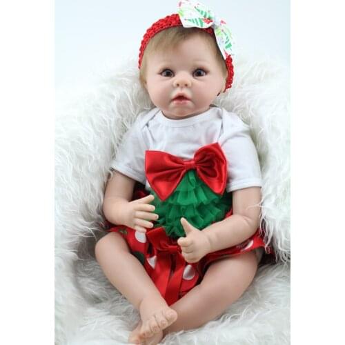NPK 22'' silicone reborn baby doll toys, girls play house brinquedos lifelike newborn reborn babies Christamas bebe gift