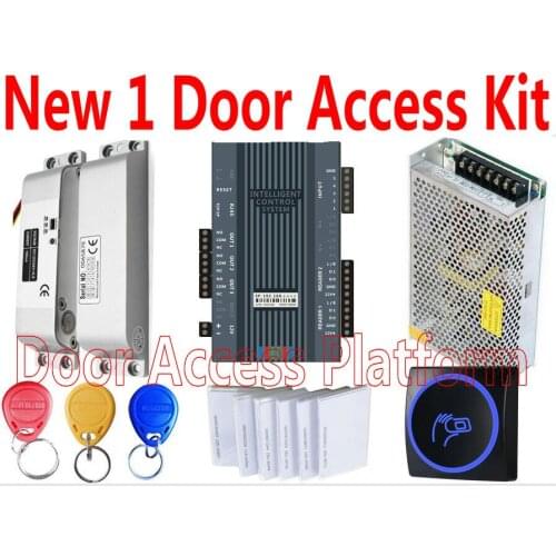2020 New One door access controller panel box with Web interface IP Control+1 pcs EM ID Card reader+Electric Surface Bolt lock
