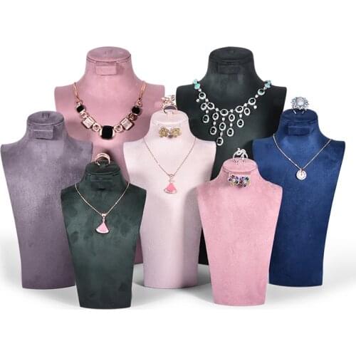 Necklace Shelf Display Stand Portrait Model Neck Ring Earring Pendant Set Window Display Decoration