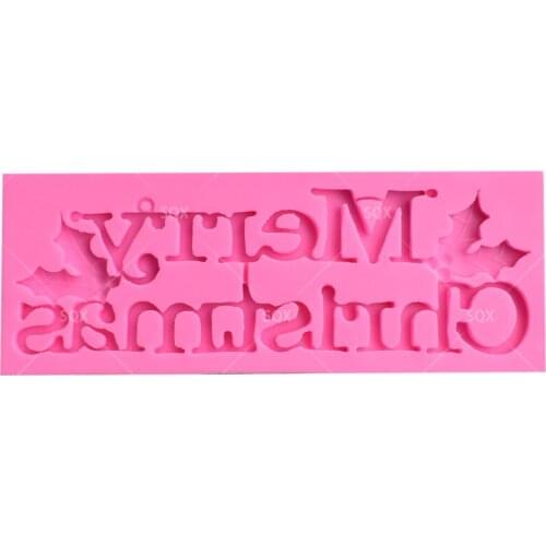 Merry Christmas Shaped Silicone Fondant Mould Cake Decorating Baking Tools Kitchen Accessories SQ15297