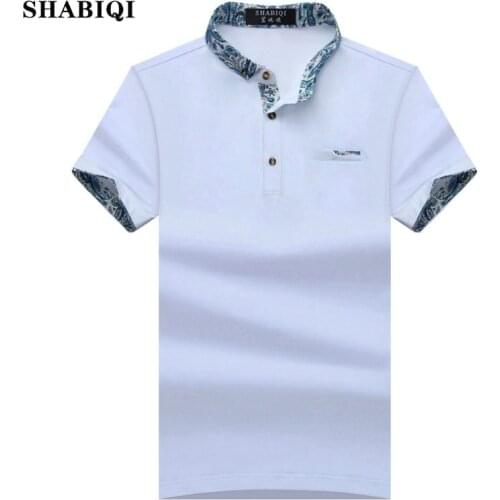SHABIQI 2019 New Brand New Floral Collar Men POLO Shirts Summer Style Short Sleeve Shirts Camisas Polo Plus Size S - 10XL, 1633
