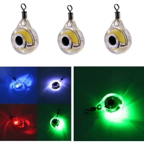 1pc Fishing Lure Flash Lamp LED Baits Luminous Fishing Lure Eye Shape Squid Fishing Lure for Attracting Night Fishing