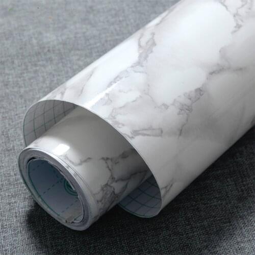 3M/5M/10M Modern Waterproof Vinyl Self adhesive Wallpaper Marble Contact Paper Kitchen Cupboard Shelf Drawer Liner Wall Stickers