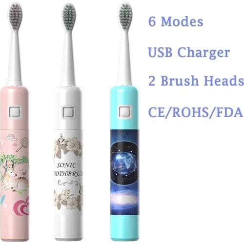 CE ROHS Rechargeable Pink Ultrasonic Automatic Tooth Brush Electric Toothbrush Dupont Bristles For Adult