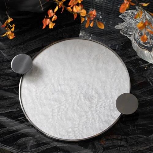 Modern Dining Room Living Room Countertop Leather Tray Coffee Table Desk Storage Decoration Hotel Sales Department Ornaments