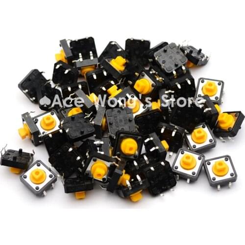 100PCS Tactile Push Button Switch Momentary 12*12*7.3MM Micro switch button