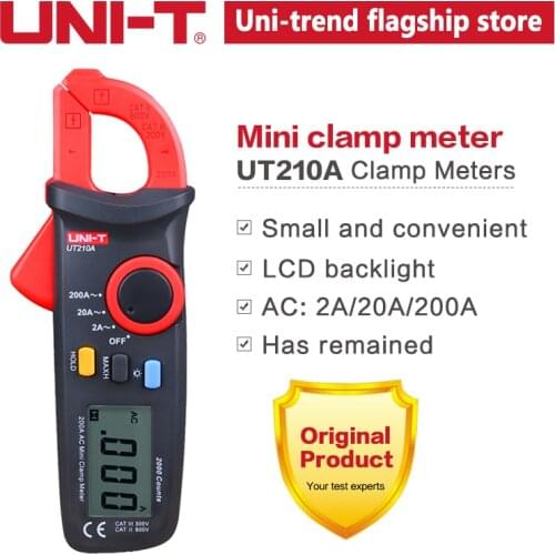 UNI-T UT210A UT210B Manual Range Digital Clamp Meter AC Current 200A 1999 Count Ammeter LCD Backlight Amp Tester