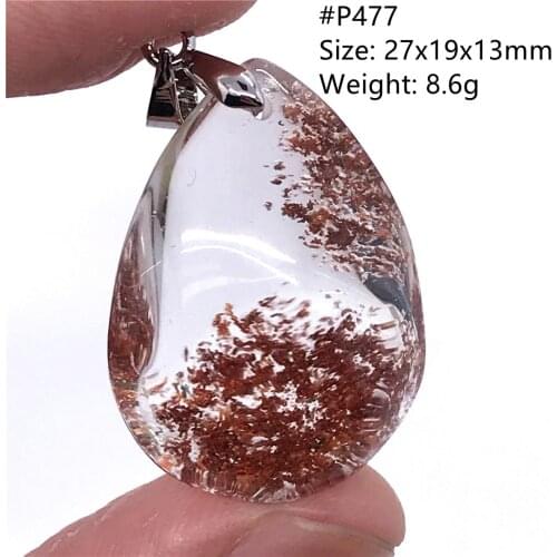 Top Natural Red Phantom Quartz Pendant Jewelry For Women Man Beauty Gift Crystal Silver Ghost Beads Clear Garden Gemstone AAAAA