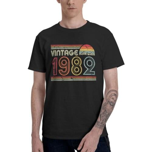 Vintage 1982 T Shirt Men Short Sleeve 100% Cotton T-shirt 39th Birthday Gift Tee Retro Style Tee Novelty Tshirts Gift