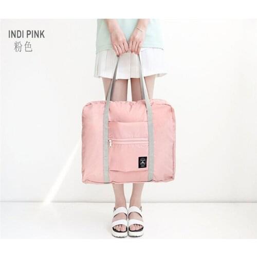 Waterproof Large Capacity Duffle Bag Solid Color Foldable Travel Bags Unisex Clothing Organizers Bag Increase Trolley Bags