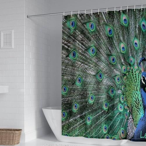 3D Beautiful Peacocks Feathers Shower Curtain Set Cloth Curtains Bathroom Decor Bath Accessories Waterproof Polyester Fabric