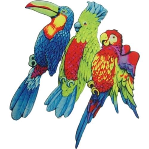 1Pcs New Arrival Colorful Applique Embroidery Bird Patches Iron On Rainbow Patches For Clothing Wedding Dress DIY Accessory