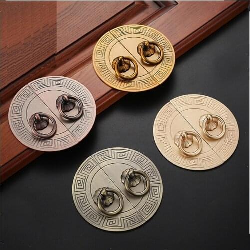 2PCS Antique Bronze Cabinet Handles Vintage Chinese Style Drawer Knobs Wardrobe Door Handles Furniture Handle Hardware