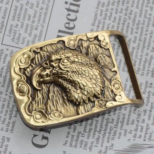 2017 new design DIY Brass eagle head belt Buckle