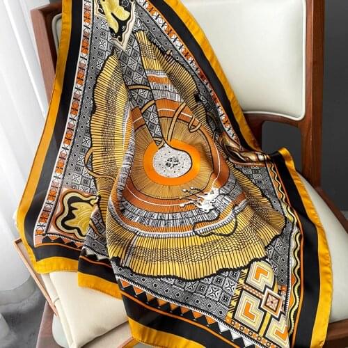 2020 luxury brand women scarf summer silk scarves shawls lady Sunscreen silk beach shawl 70cm Square Fashion Muslim headscarf