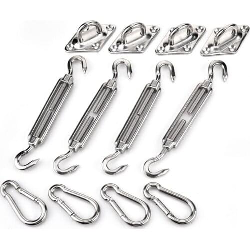 4* Stainless Steel Sun Sail Shade Canopy Fixing Fittings Hardware Accessory Kit