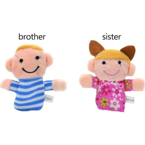 6Pcs Finger Family Puppets Set Mini Plush Baby Boy Girl Parents Grandparents Story Telling Hand Cloth Doll Educational Toys BX0D