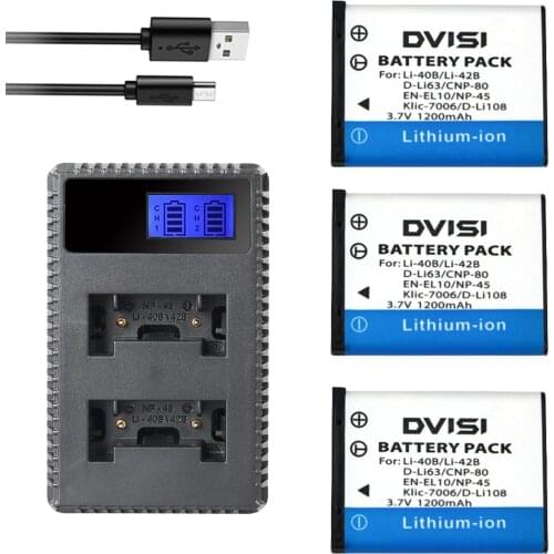 3pcs LI-40B LI 40B LI-42B LI 42B Camera Battery + Charger for Olympus for FUJIFILM fuji NP-45 NP 45 NP45 NP 45A 45B 45S EN-EL10