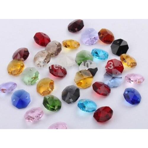 Free shipping 700pcs/lot glass Crystal octagon bead DIY Curtain garland for Wedding home Decoration Room Divider