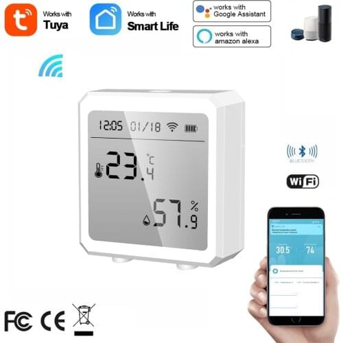 Tuya Smart Bluetooth-compatible WIFI Temperature And Humidity Sensor Indoor Hygrometer Thermometer Detector For SmartLife App