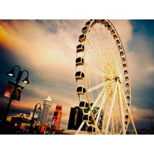 DIY Digital Painting By Numbers Package City wheel oil painting mural Kits Coloring Wall Art Picture Gift frameless