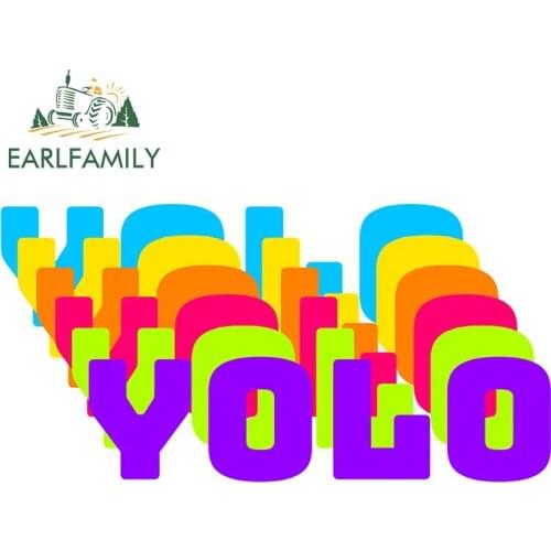 EARLFAMILY 13cm x 6.8cm For Yolo Car Sticker Personality Cartoon Decal Waterproof Vinyl Car Door Protector Skateboard Decoration