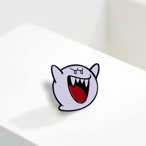 Boo Paper Shin a.k.a Keroro Gunsou Enamel Pin White Ghost Badg Cute screaming Accessory