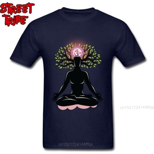 New Mens T-shirt Om Meditation Tshirt Mind Healing T Shirts 3D Printed Tees O Neck Clothing Cotton Fabric Blue Tops Hinduism