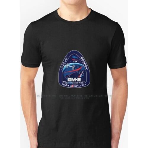 Spacex Crew Dragon Demo-2 Mission Emblem T Shirt 100% Pure Cotton Falcon 9 Falcon Heavy Commercial Crew Dragon 2 Dragon V2