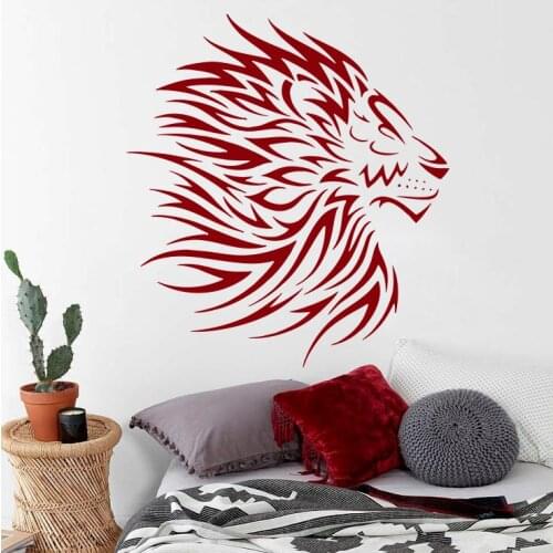 Art Removable Lion Wild Cat Animal Wall Sticker Home Decor Vinyl Art Bedroom Living Room Wall Decal DIY Animal Mural W-59