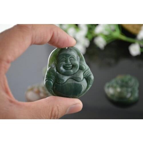 India Stone 40x65mm Carving Buddha Pendants Fashion Laughing Buddha Pieces