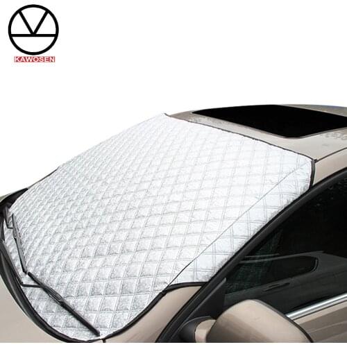 KAWOSEN Universal Car Windshield All Weather Snow Cover & Sun Shade Protection Cover, Thicher Car Cover Fits Most of Car CWSC01